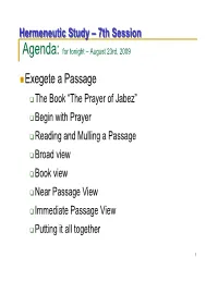 Exegete a Passage