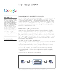 Google Message Encryption