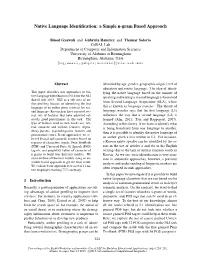 Native Language Identification