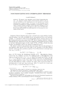 Noncommutative Boyd Interpolation Theorems