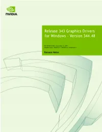 Release 343 Graphics Drivers for Windows, Version 344.48. RN