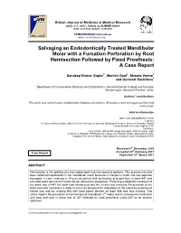 Salvaging an Endodontically Treated Mandibular Molar with a Furcation Perforation by Root Hemisection Followed by Fixed Prosthesis: a Case Report