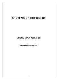 SENTENCING CHECKLIST January 2019 Judge Dina Yehia