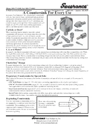 Severance Tool Countersinks