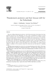Thunderstorm Predictors and Their Forecast Skill for the Netherlands