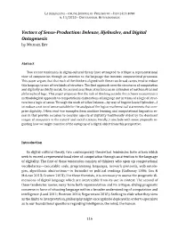 Vectors of Sense-Production: Deleuze, Hjelmslev, and Digital Ontogenesis by MICHAEL EBY
