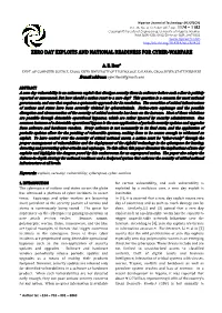 Zero Day Exploits and National Readiness for Cyber-Warfare