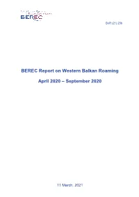 BEREC Report on Western Balkan Roaming April
