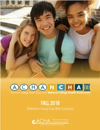 FALL 2018 Reference Group Executive Summary Table of Contents