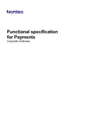 Functional Specification for Payments Corporate Egateway