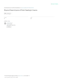 Physical Determinants of Fluid-Feeding in Insects