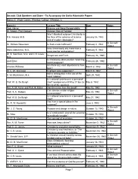 Socratic Club Speakers and Dates from the Marion E. Wade Center