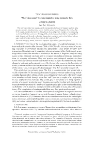 Teaching Linguistics Using Onomastic Data New York University 1