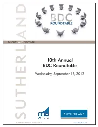 10Th Annual BDC Roundtable