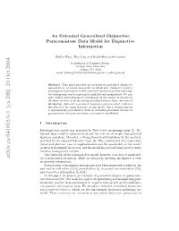 Arxiv:Cs/0410053V1 [Cs.DB] 20 Oct 2004 Oe.Teesrcue R Xeso of Extension Are Structures These Model