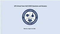 GPS Virtual Town Hall COVID Questions and Answers