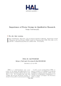Importance of Focus Groups in Qualitative Research Manju Gundumogula