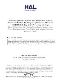 Novel Insights Into Quantitative Proteomics from an Innovative