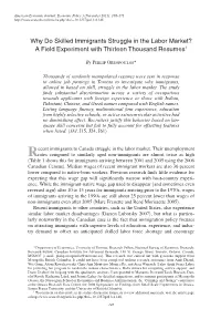 Why Do Skilled Immigrants Struggle in the Labor Market? a Field