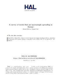 A Survey of Weeds That Are Increasingly Spreading in Europe Ewald Weber, Daniel Gut