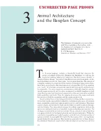 Animal Architecture and the Bauplan Concept 43 Uncorrected Page Proofs