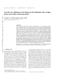 Can There Be Additional Rocky Planets in the Habitable Zone of Tight Binary