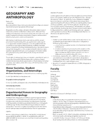 Geography and Anthropology | 1