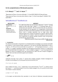 On the Complexification of Minkowski Spacetime G. O. Okeng'o and J. B