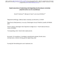 Rapid Conversion of Replicating and Integrating Saccharomyces Cerevisiae Plasmid Vectors Via Cre Recombinase