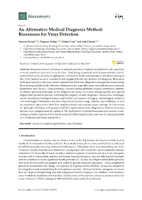 An Alternative Medical Diagnosis Method: Biosensors for Virus Detection