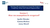 Assumptions to Unravel the Tangle of Complexity, Values, and Cultural Responsiveness