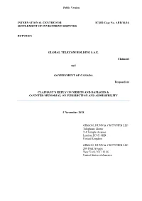 Claimant's Reply on Merits and Damages and Reply On