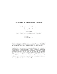 Consensus on Transaction Commit