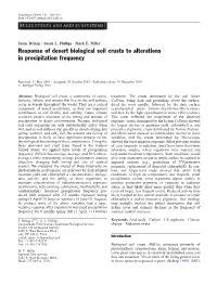 Response of Desert Biological Soil Crusts to Alterations in Precipitation Frequency