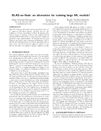 BLAS-On-Flash: an Alternative for Training Large ML Models?