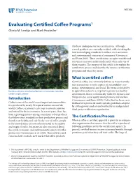 Evaluating Certified Coffee Programs1 Gloria M