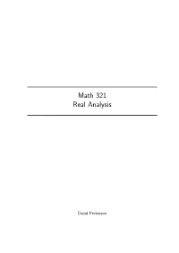 Math 321 Real Analysis