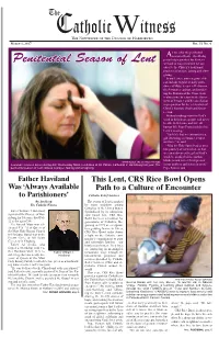 Penitential Season of Lent We Look at Ways in Which We Can Observe the Church’S Traditional Practices of Prayer, Fasting and Alms- Giving