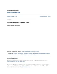 Special Libraries, November 1966
