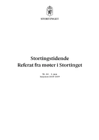 Stortingstidende Referat Fra Møter I Stortinget