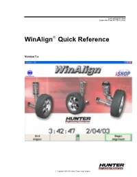 Winalign Quick Reference