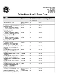 Online Store Stop 92 Order Form