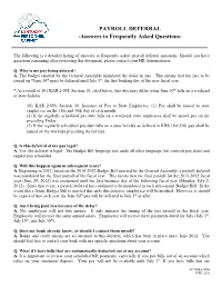 PAYROLL DEFERRAL -Answers to Frequently Asked Questions