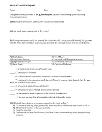 Sacco & Vanzetti Webquest Name: Date: Core: Using the Sources