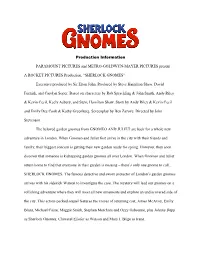 Sherlock Gnomes”