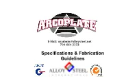 Specifications & Fabrication Guidelines