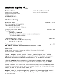 Stephanie Bugden Curriculum Vitae (Pdf)
