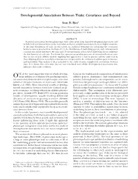 Developmental Associations Between Traits: Covariance and Beyond
