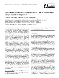 High-Latitude Observations of Impulse-Driven ULF Pulsations in the Ionosphere and on the Ground