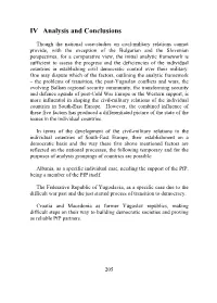IV Analysis and Conclusions